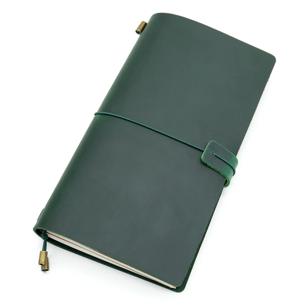 100% Handmade Genuine Leather Traveler's Notebook Travel Diary Journal Vintage Cowhide Gift Planner Free Lettering Embosse