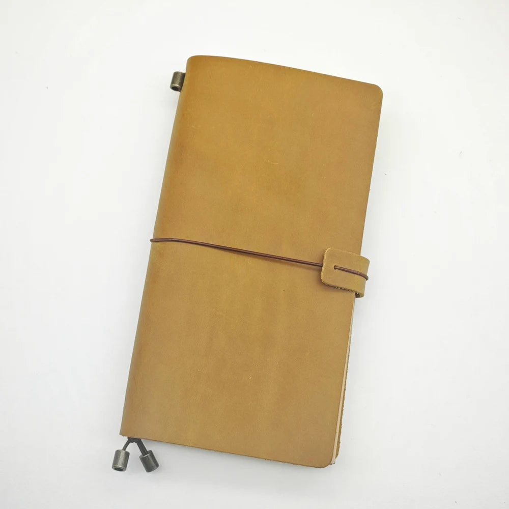 100% Handmade Genuine Leather Traveler's Notebook Travel Diary Journal Vintage Cowhide Gift Planner Free Lettering Embosse
