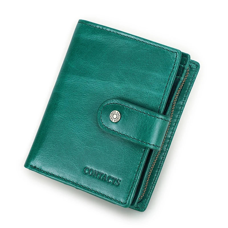 100% Genuine Leather Men Wallets Zipper Engraving Coin Purse Short Male Money Bag Quality Rfid Walet Small Card Holder Clutch