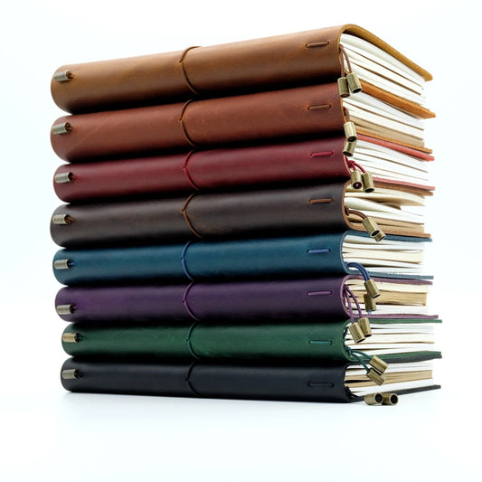 100% Handmade Genuine Leather Traveler's Notebook Travel Diary Journal Vintage Cowhide Gift Planner Free Lettering Embosse